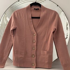JCrew Merino Wool Cardigan Sweater, XS, Dusty Rose Pink